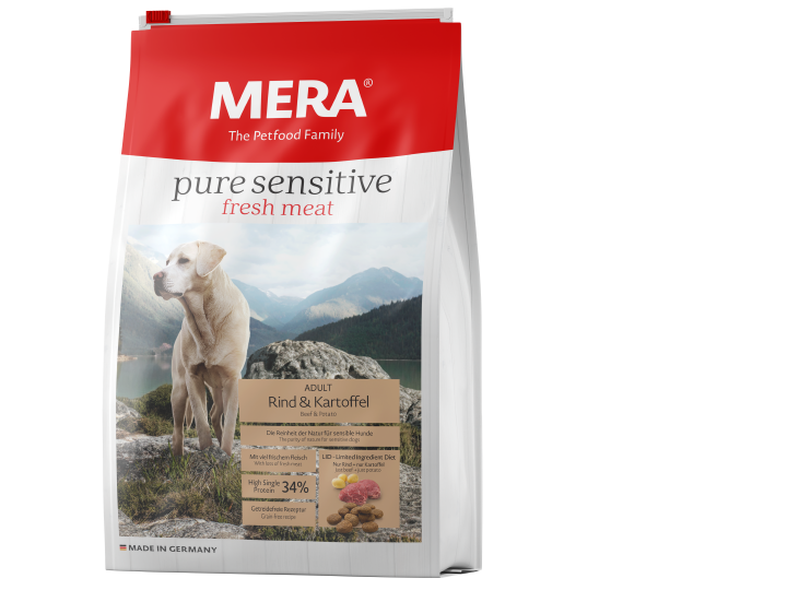 MERA Hunde-Trockenfutter Pure Sensitive fresh meat Rind+Kartoffel